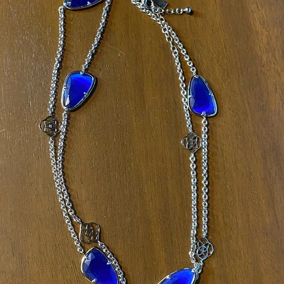 Kendra Scott Cobalt Blue Necklace with Silver Chain - Picture 3 of 6